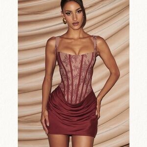 Baby Boo Cornelia Mini Dress Burgundy Lace